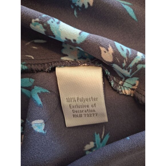 Lauren Conrad Womens Fit Flare Mini Dress XS Floral Blue Tie Waist Cottagecore - Picture 5 of 9